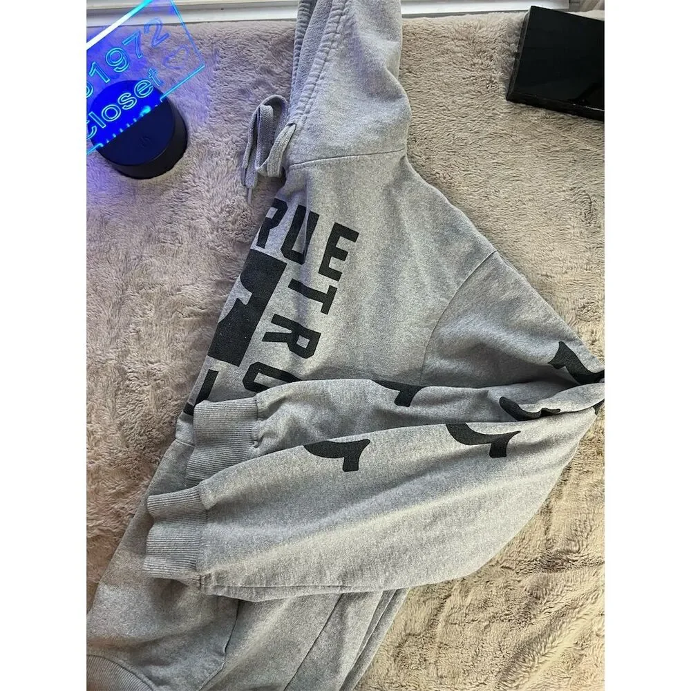 True Religion Men's Gray Graphic Print Pullover Hoodie Size L